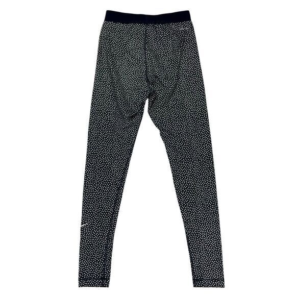Nike Pro Dri-Fit Hyperwarm Leggings Black White Compression Workout Gym Pull On - Picture 6 of 16